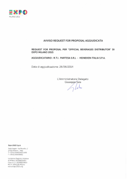 Avviso aggiudicazione RFP Beverages Distributor