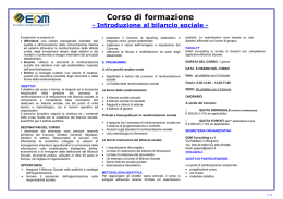 Corso di formazione - Introduzione al bilancio sociale