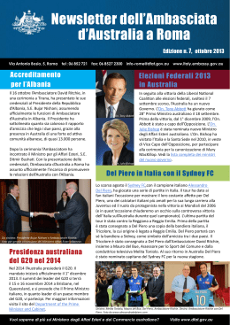 Newsletter Ambasciata Australia a Roma_Ottobre 2013