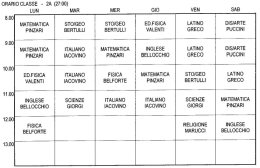 orario classe - 2a (27:00) - Liceo Scientifico Statale Vito Volterra