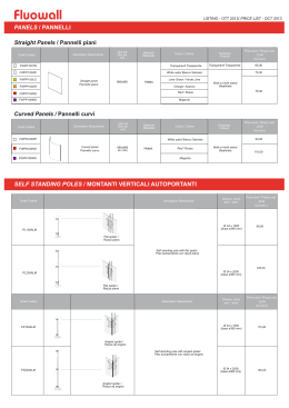self standing poles / montanti verticali autoportanti panels / pannelli