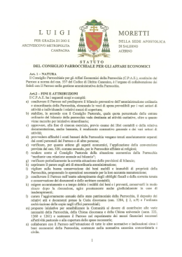 Statuto del Consiglio Parrocchiale per gli Affari Economici