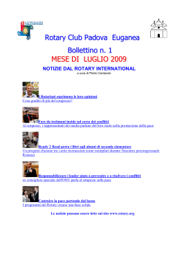 Rotar yy Club Padova Euganea Bollettino n. 1 MESE DI LUGLIO 2009