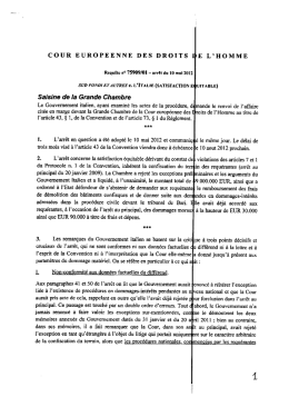 COUR EUROPEENNE DES DROITS IiiE L`HOMME