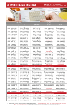 LE DATE DI CONSEGNA E RIMBORSO