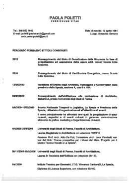 PAOLA POLETTI - Comune di La Spezia