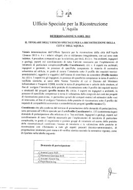 Determinazione n. 8 del 09/04/2013, nomina vincitori profilo