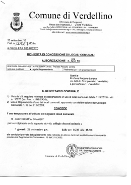Autorizzazione 18 - Comune di Verdellino