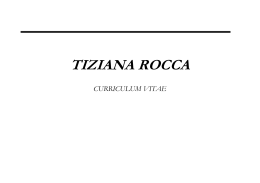 Curriculum vitae Tiziana Rocca esteso aggiornato a fine 2008