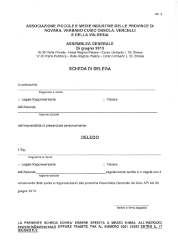 NOVARA, VERBANO CUSIO OSSOLA, VERCELLI E DELLA