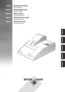 Operating instructions RS-P42 Printer, Bedienungsanleitung