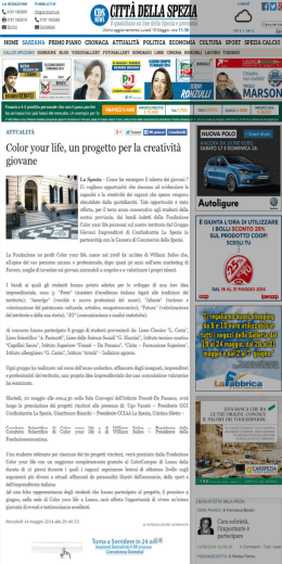 @ CITTÀ DELLA SPEZIA o “ - Fondazione COLOR YOUR LIFE
