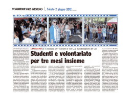 Studenti e volontariato per tre mesi insieme