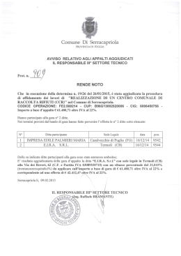 Aggiudicazione CCR 10022015