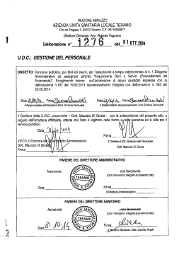 Deliberazione n&deg; Q 2 ? del 31 UTT. 2014