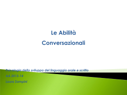 Le abilità conversazionali - Dipartimento di Sociologia