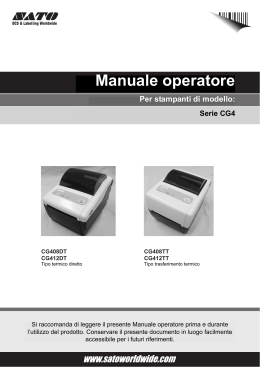 Operator Manual Manuale operatore - SATO