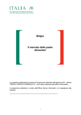 Il mercato belga delle paste alimentari