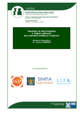 training in psicoterapia a tempo limitato nei contesti pubblici