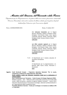 Nota prot. 12810 del 15 ottobre 2015
