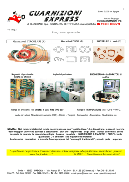 1 Programma generale Guarnizioni CIRCOLARI
