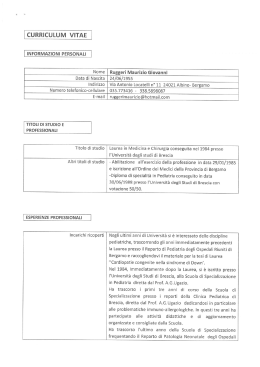 curriculum vitae - Ospedale Papa Giovanni XXIII