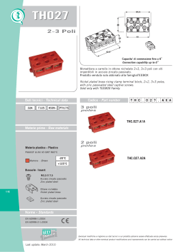 Morsettiera a carrello in ottone nichelato 2+2, 3+3 poli con viti