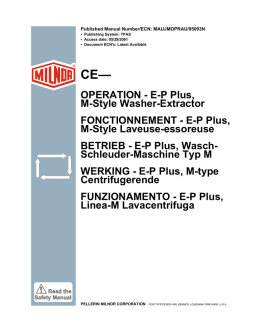 OPERATION - E-P Plus, M-Style Washer-Extractor