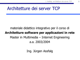 Architetture dei server TCP - Dipartimento di Ingegneria dell
