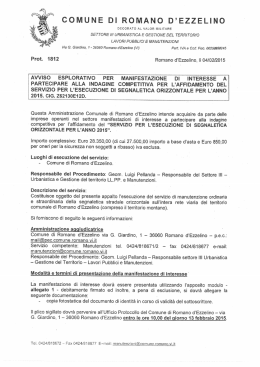 Avviso affidamento segnaletica orizzontale