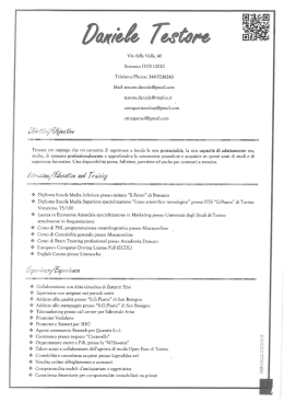 Curriculum vitae - Comune di Brusasco