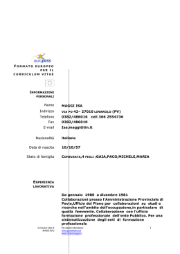 Curriculum - CCIAA di Pavia