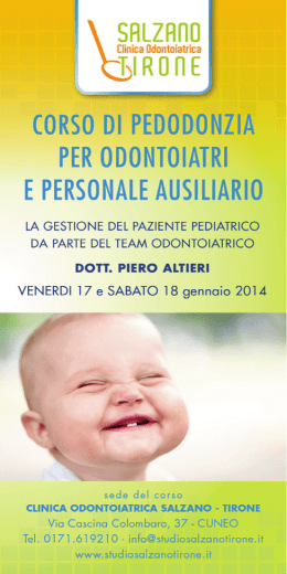 CORSOTJI PEDODONZIA PER ODONTOIATRI E PERSONALE