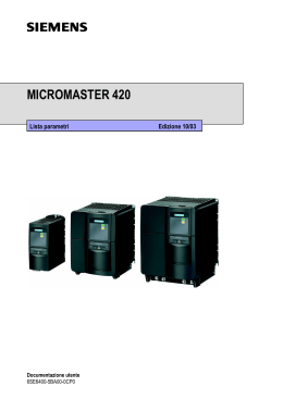 Parametri MICROMASTER 420 - Siemens Industry Online Support