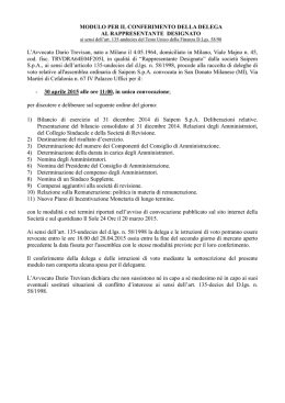 MODULO PER IL CONFERIMENTO DELLA DELEGA