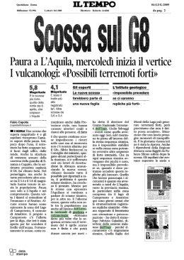 Scossa sul G8 - Istituto Nazionale di Geofisica e Vulcanologia
