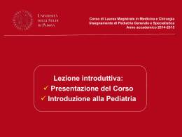 Introduzione alla Pediatria