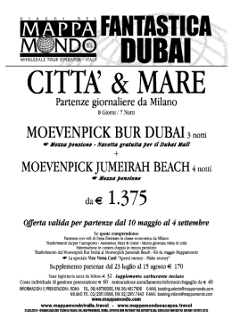 Partenze giornaliere da Milano