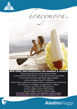 NEW YORK, SAN FRANCISCO, LOS ANGELES 8: HAWAII Partenze