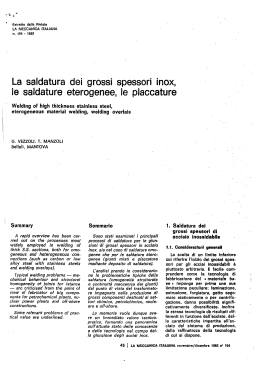La saldatura dei grossi spessori inox, le saldature