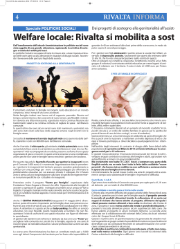 Welfare locale: Rivalta si mobilita a sost