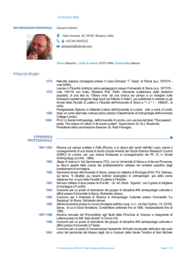 Curriculum - Museo degli Usi e Costumi della Gente Trentina