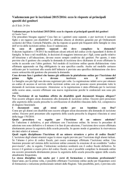 Vademecum per le iscrizioni 2015/2016: ecco le risposte ai