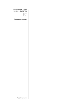 CURRICULUM VITAE FORMATO EUROPEO