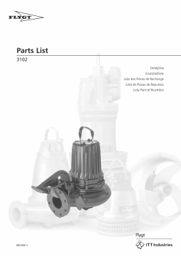 Catalogue "parts list" pompes série 3102