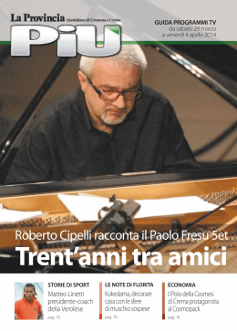 Roberto Cipelli racconta il Paolo Fresu 5et - La Provincia