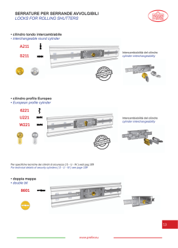 SERRATURE PER SERRANDE AVVOLGIBILI LOCKS FOR