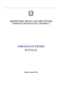 ministero degli affari esteri ambasciate estere in italia