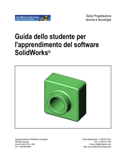 Guida dello studente per l`apprendimento del software SolidWorks®