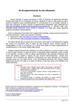 Kit di sopravvivenza, le mie riflessioni.